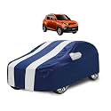 Car Cover Compatible with Kuv100 with Mirror Pocket, Water Resistant, Triple Stitched, Kuv100 Car Cover- Navy-White