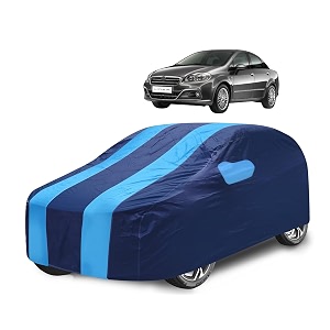 car cover compatible with linea with mirror pocket water resistant triple stitched linea car cover- navy-blue