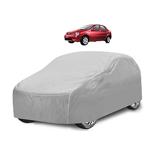car cover compatible with logan with mirror pocket water resistant triple stitched logan car cover- plain silver