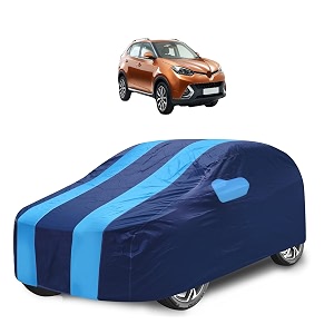 car cover compatible with mg gs with mirror pocket water resistant triple stitched mg gs car cover- navy-blue