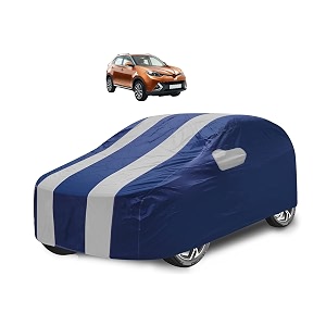 car cover compatible with mg gs with mirror pocket water resistant triple stitched mg gs car cover- navy silver