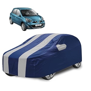 car cover compatible with micra with mirror pocket water resistant triple stitched micra car cover- navy silver