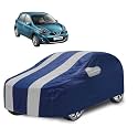 Car Cover Compatible with Micra with Mirror Pocket, Water Resistant, Triple Stitched, Micra Car Cover- Navy Silver