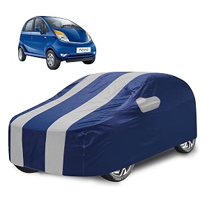 car cover compatible with nano with mirror pocket water resistant triple stitched nano car cover- navy silver