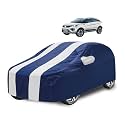 Car Cover Compatible with Nexon Ev with Mirror Pocket, Water Resistant, Triple Stitched, Nexon Car Cover- Navy-White