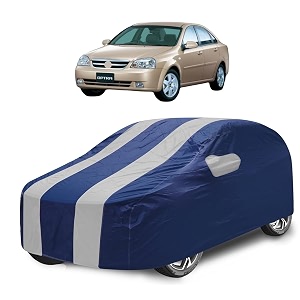 car cover compatible with optra with mirror pocket water resistant triple stitched optra car cover- navy silver