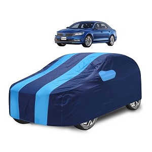 car cover compatible with passat with mirror pocket water resistant triple stitched passat car cover- navy-blue