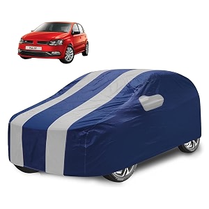 car cover compatible with polo gt with mirror pocket water resistant triple stitched polo gt car cover- navy silver