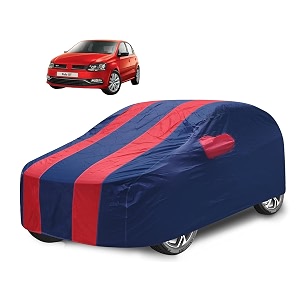 car cover compatible with polo gt with mirror pocket water resistant triple stitched polo gt car cover- navy-red