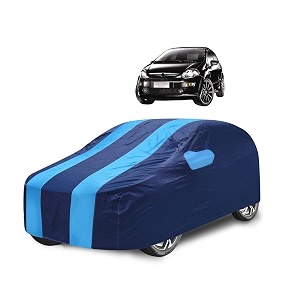car cover compatible with punto evo with mirror pocket water resistant triple stitched punto evo car cover- navy-blue