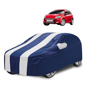 car cover compatible with punto with mirror pocket water resistant triple stitched punto car cover- navy-white