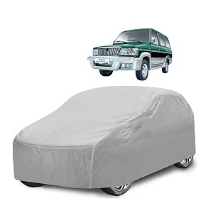 car cover compatible with qualis with mirror pocket water resistant triple stitched qualis car cover- plain silver