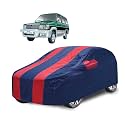 Car Cover Compatible with Qualis with Mirror Pocket, Water Resistant, Triple Stitched, Qualis Car Cover- Navy-Red
