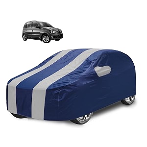 car cover compatible with quanto with mirror pocket water resistant triple stitched quanto car cover- navy silver