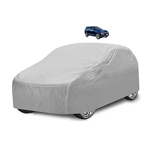 car cover compatible with safari model -2021-till date with mirror pocket water resistant triple stitched safari car cover- plain silver