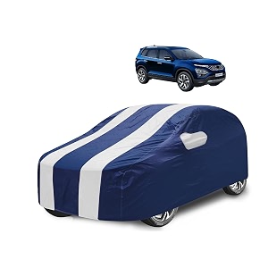 car cover compatible with safari model -2021-till date with mirror pocket water resistant triple stitched safari car cover- navy-white