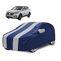Car Cover Compatible with Santafe with Mirror Pocket, Water Resistant, Triple Stitched, Santafe Car Cover- Navy Silver