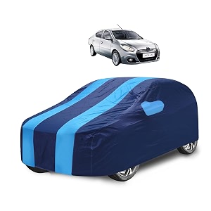 car cover compatible with scala with mirror pocket water resistant triple stitched scala car cover- navy-blue