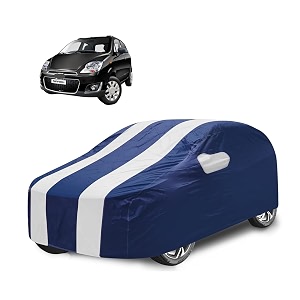 car cover compatible with spark with mirror pocket water resistant triple stitched spark car cover- navy-white