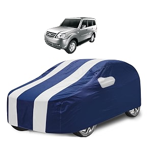 car cover compatible with sumo grand with mirror pocket water resistant triple stitched sumo grand car cover- navy-white