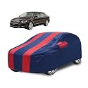 Car Cover Compatible with Superb with Mirror Pocket, Water Resistant, Triple Stitched, Superb Car Cover- Navy-Red