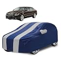 Car Cover Compatible with Superb with Mirror Pocket, Water Resistant, Triple Stitched, Superb Car Cover- Navy Silver