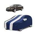 Car Cover Compatible with Superb with Mirror Pocket, Water Resistant, Triple Stitched, Superb Car Cover- Navy-White
