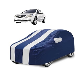 car cover compatible with sx4 with mirror pocket water resistant triple stitched sx4 car cover- navy-white