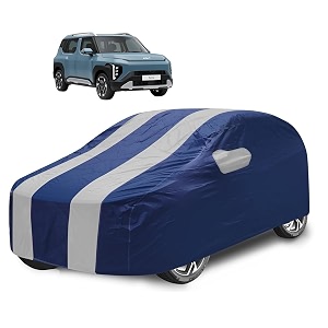 car cover compatible with syros with mirror pocket water resistant triple stitched syros car cover- navy silver