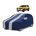 Car Cover Compatible with TATA Sierra with Mirror Pocket, Water Resistant, Sierra Car Cover- Navy-Silver