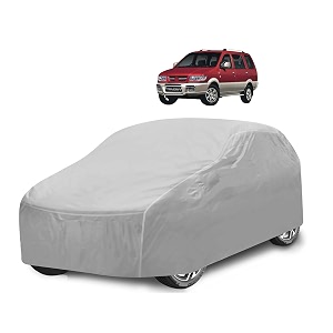 car cover compatible with tavera with mirror pocket water resistant triple stitched tavera car cover- plain silver