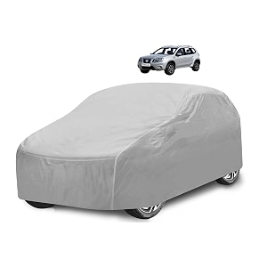 car cover compatible with terrano with mirror pocket water resistant triple stitched terrano car cover- plain silver
