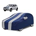 Car Cover Compatible with Terrano with Mirror Pocket, Water Resistant, Triple Stitched, Terrano Car Cover- Navy Silver