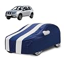 Car Cover Compatible with Terrano with Mirror Pocket, Water Resistant, Triple Stitched, Terrano Car Cover- Navy-White
