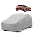 Car Cover Compatible with Tigor with Mirror Pocket, Water Resistant, Triple Stitched, Tigor Car Cover- Plain Silver