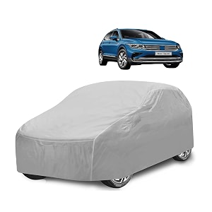 car cover compatible with tiguan with mirror pocket water resistant triple stitched tiguan car cover- plain silver