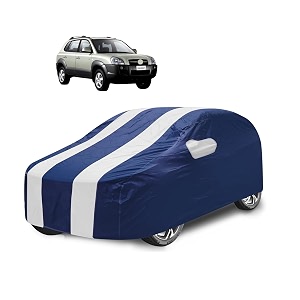 car cover compatible with tucson with mirror pocket water resistant triple stitched tucson car cover- navy-white