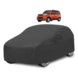 car cover compatible with tuv 300 with mirror pocket water resistant triple stitched tuv 300 car cover- grey