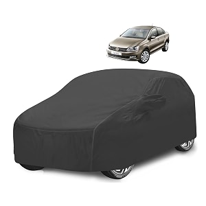 car cover compatible with vento with mirror pocket water resistant triple stitched vento car cover- grey
