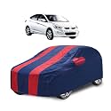 Car Cover Compatible with Verna Old with Mirror Pocket, Water Resistant, Triple Stitched, Verna Car Cover- Navy-Red