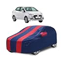 Car Cover Compatible with Xcent with Mirror Pocket, Water Resistant, Triple Stitched, Xcent Car Cover- Navy-Red