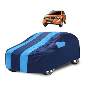 car cover compatible with xuv 500 with mirror pocket water resistant triple stitched xuv 500 car cover- navy-blue