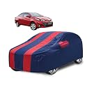 Car Cover Compatible with Yaris with Mirror Pocket, Water Resistant, Triple Stitched, Yaris Car Cover- Navy-Red
