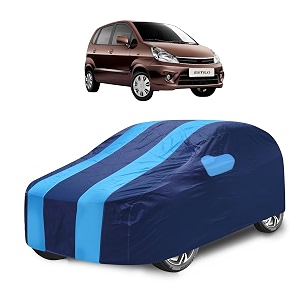 car cover compatible with zen estilo with mirror pocket water resistant triple stitched zen estilo car cover- navy-blue