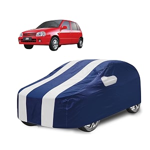 car cover compatible with zen with mirror pocket water resistant triple stitched zen car cover- navy-white