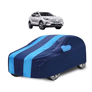 car cover compatible with zs-ev with mirror pocket water resistant triple stitched zs-ev car cover- navy-blue