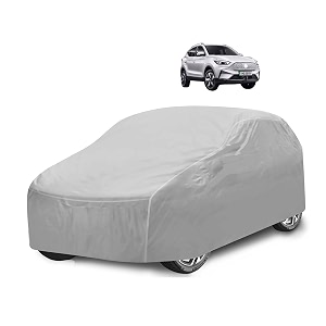 car cover compatible with zs-ev with mirror pocket water resistant triple stitched zs-ev car cover- plain silver