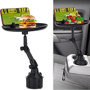 car cup holder tray car cup holder swivel tray an adjustable vehicle mounted food tray table mobile phone slot and rotating arm can be used for most car dining tables