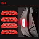 Car Door Reflective Open Sign Fluorescent Warning Sticker Night Decal Anti-Collision Mark N66 high Risk Safety(4 – Pieces), Universal Auto & Conspicuity Nylon Fabric Vinyl Tape Strips ( Crimson Red)