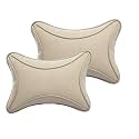 Car Dotted Beige Faux Leather Neck Rest for Tata Nexon Ev